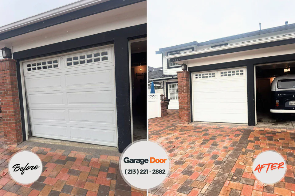Before and after: garage door repair Lovell, WY